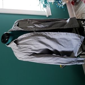 Calvin Klein Jeans Mens Button Down Grey Shirt Size Medium Long Sleeve